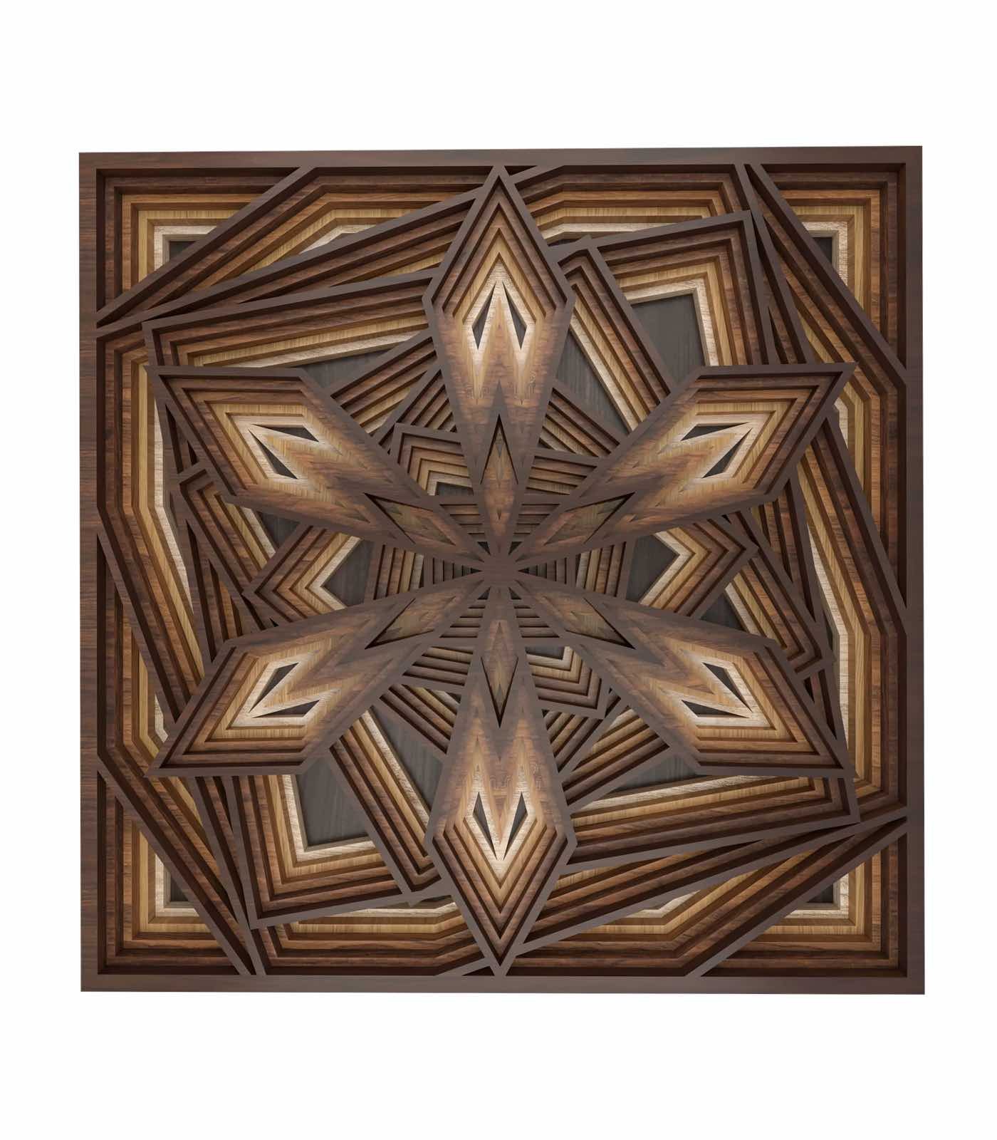 3D Star Optical Illusion Wood Art Product picture