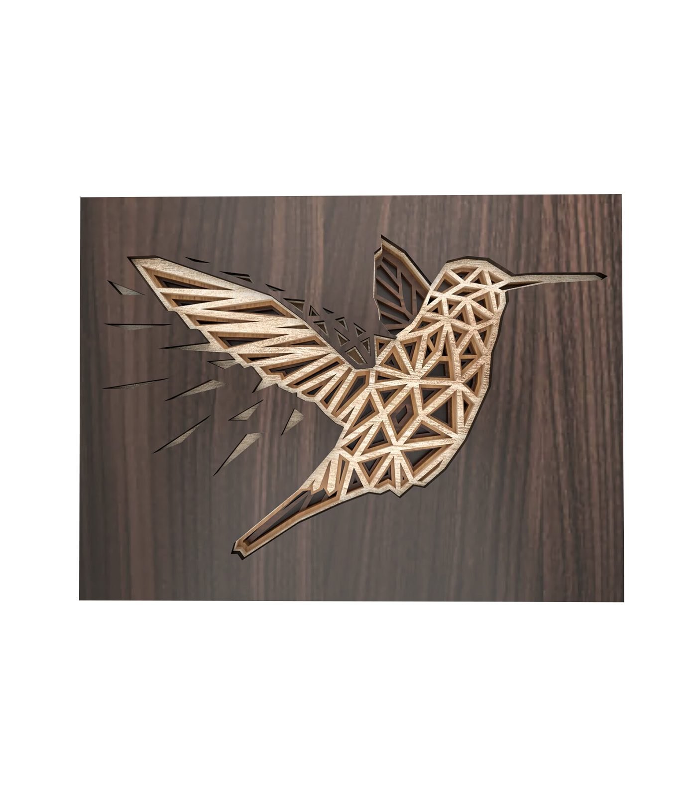 3D hummingbird Nature layered Wall Art Product picture