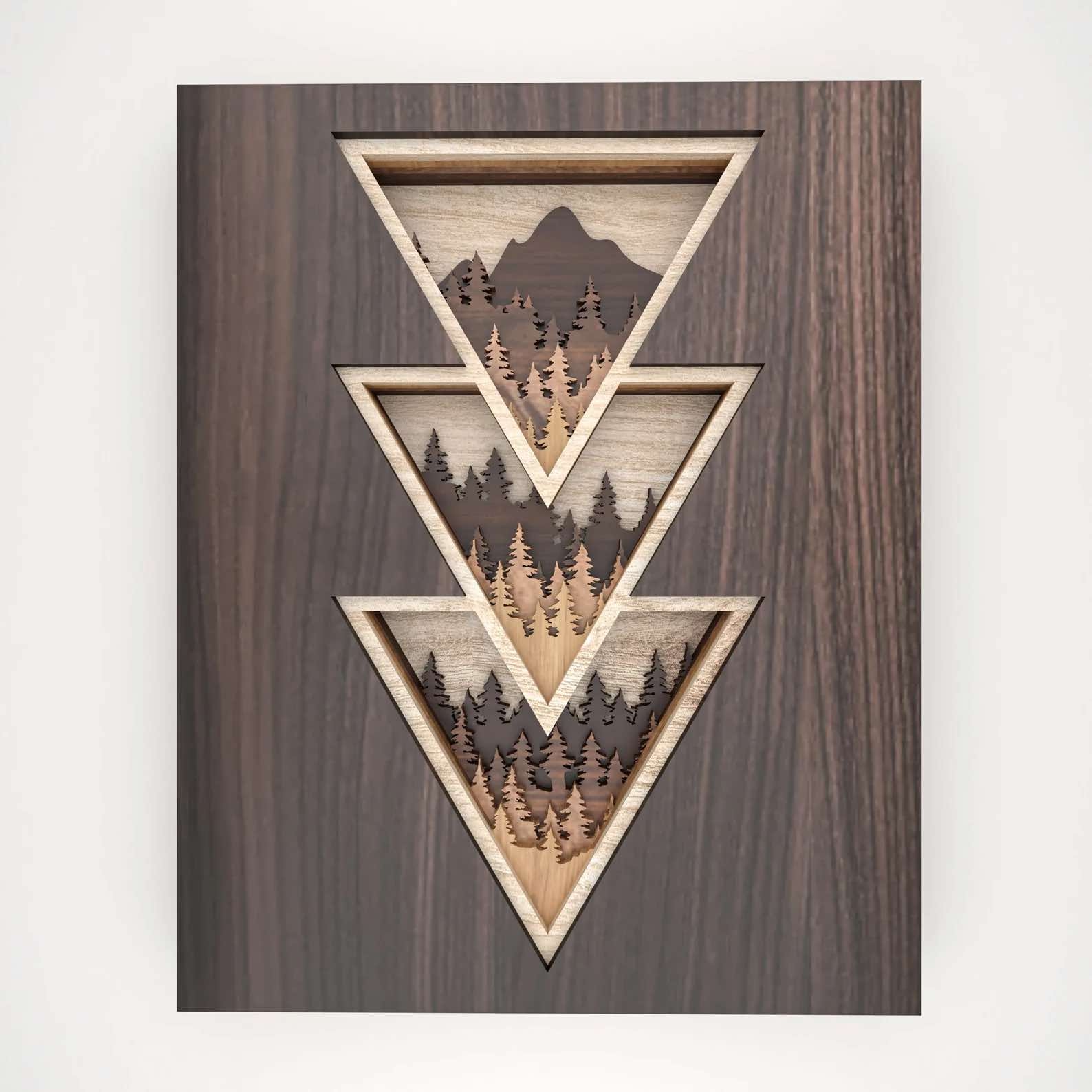 3d layered FOREST Wooden Wall Art