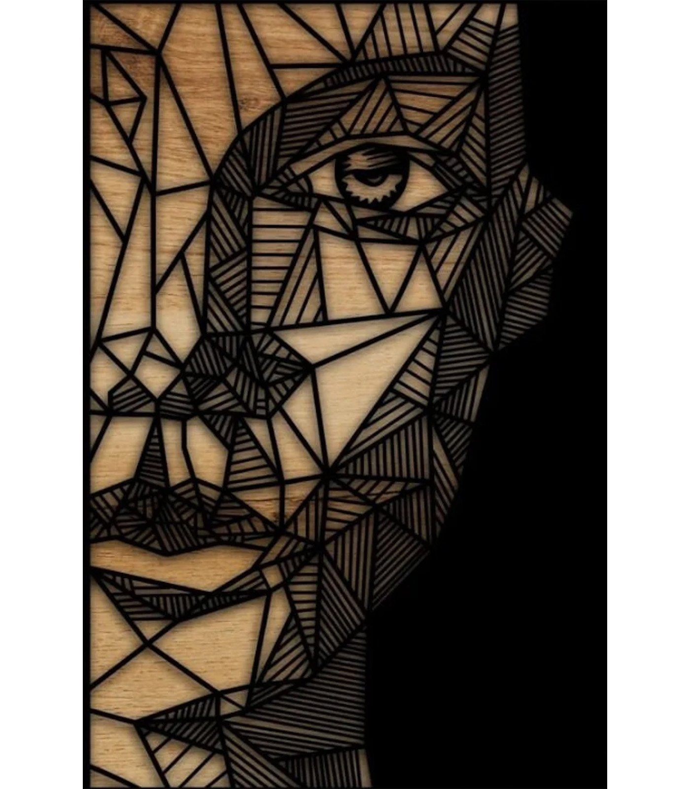 Modern Woman’s Face Colored Wood Wall Art