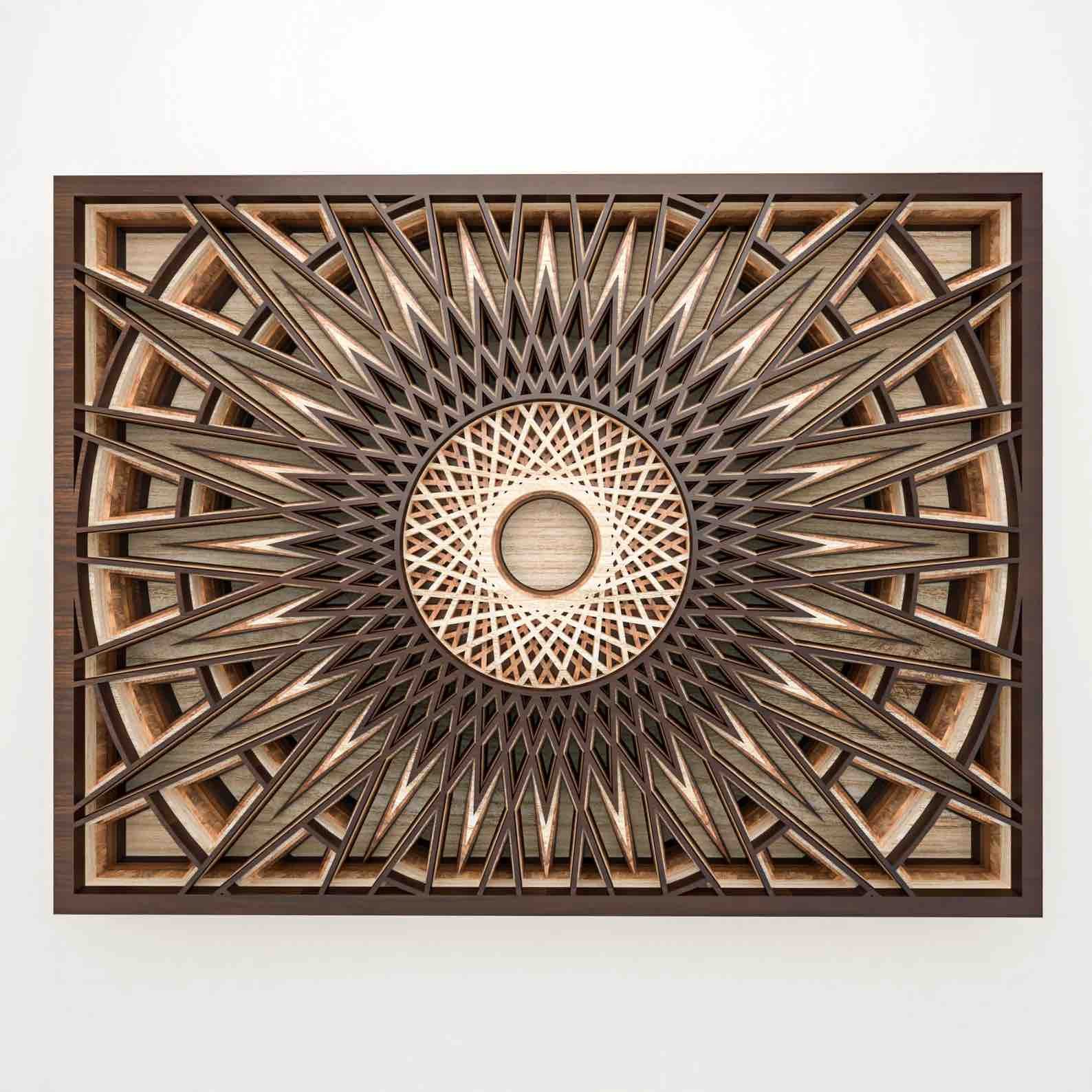 Mandala SUN RAYS Sacred Geometry Wooden Wall Art