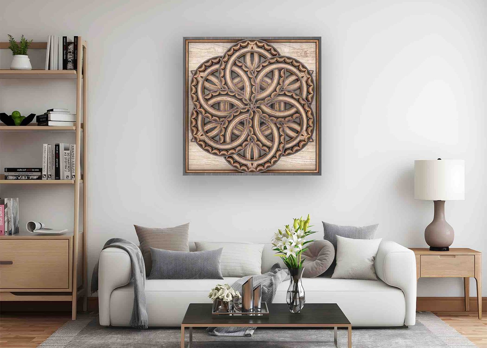 Ring Multi-Layer Wooden Wall Art Decor product living room Natural wood colors